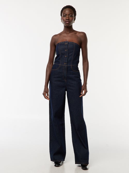 Strapless jumpsuit van spijkerstof - Kiabi