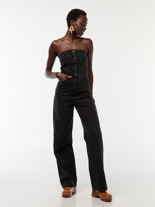 Strapless jumpsuit van spijkerstof - Kiabi