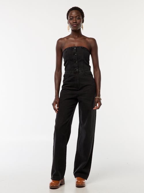 Strapless jumpsuit van spijkerstof - Kiabi