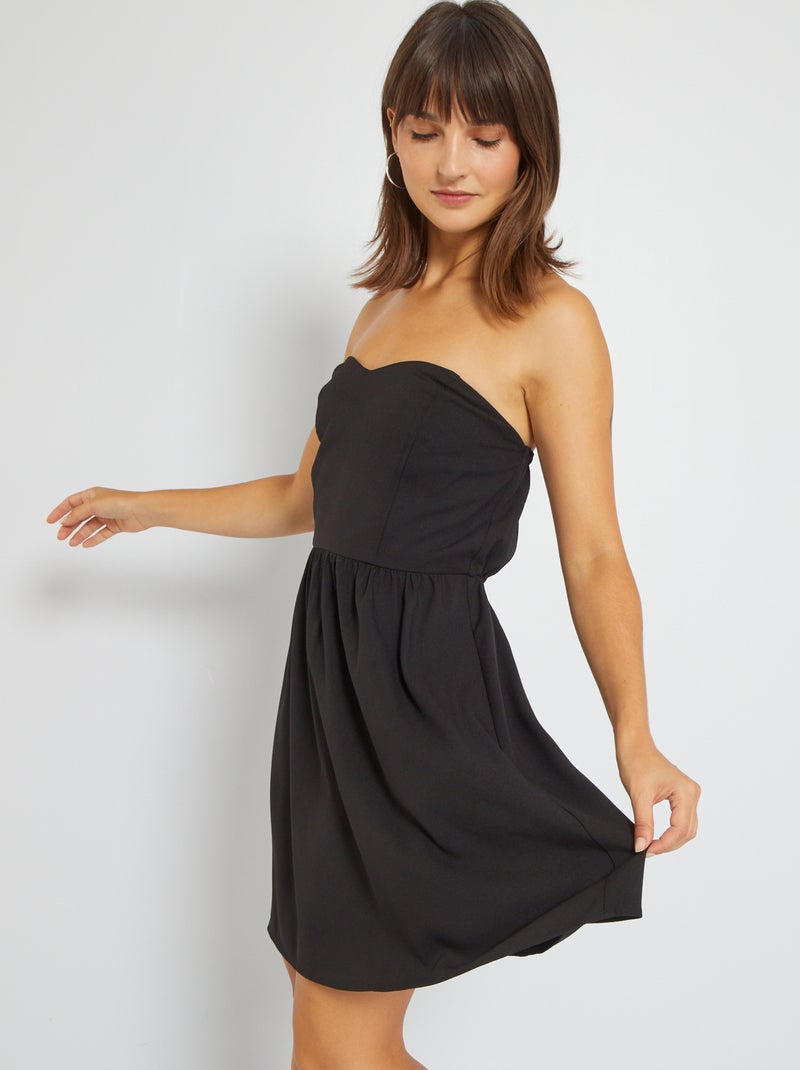Strapless jurk zwart - Kiabi