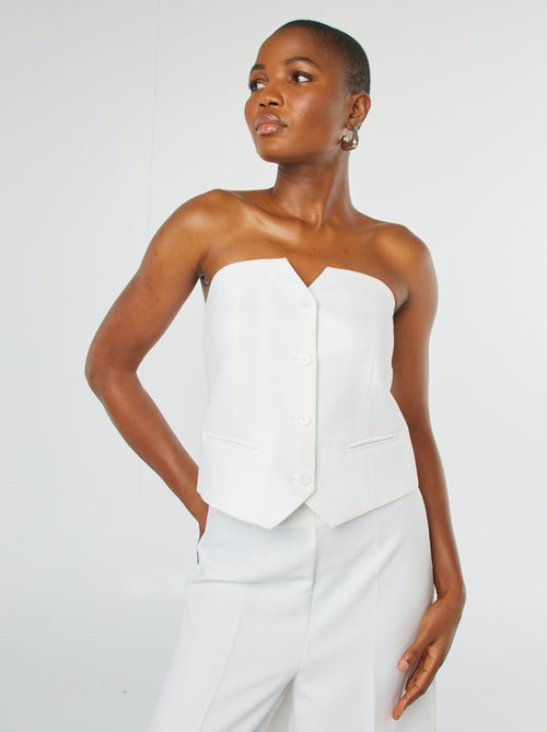 Strapless top met knopen - Kiabi