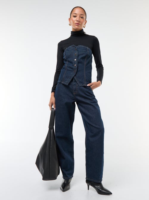 Strapless top van spijkerstof - Kiabi