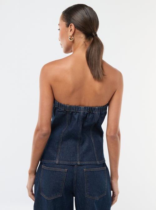 Strapless top van spijkerstof - Kiabi