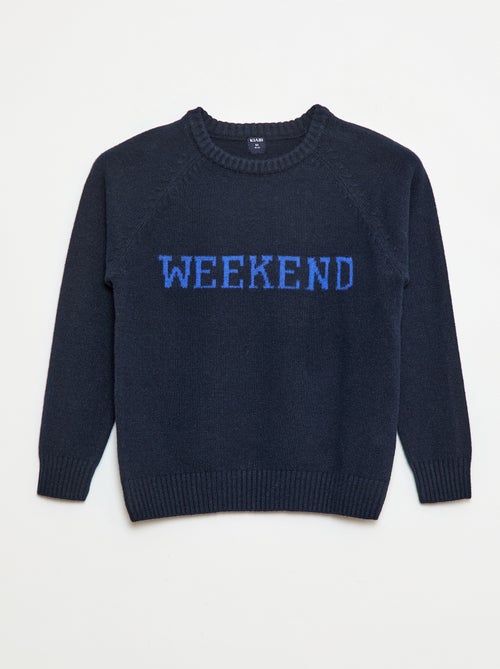 Streelzachte trui met opschrift - Kiabi