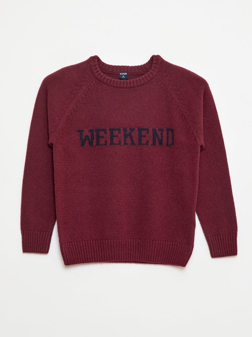 Streelzachte trui met opschrift - Kiabi