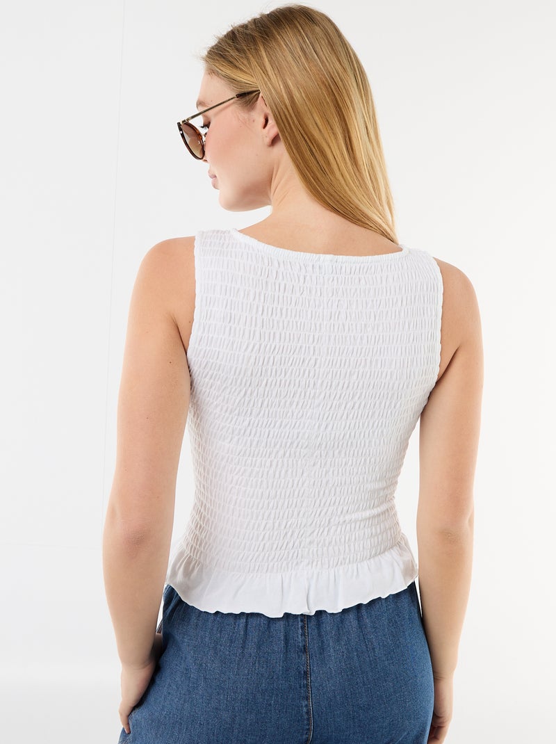 Stretch mouwloze T-shirt Wit - Kiabi