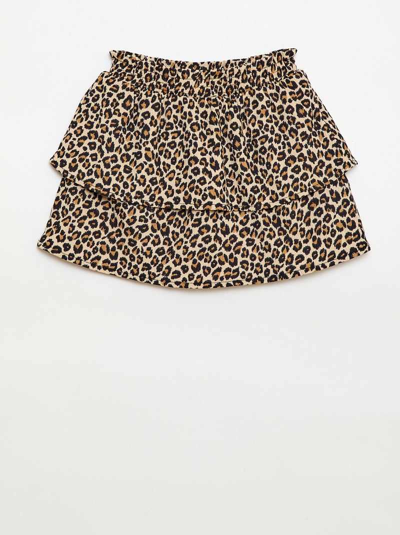 Stretch rok van jerseytricot Bruin - Kiabi