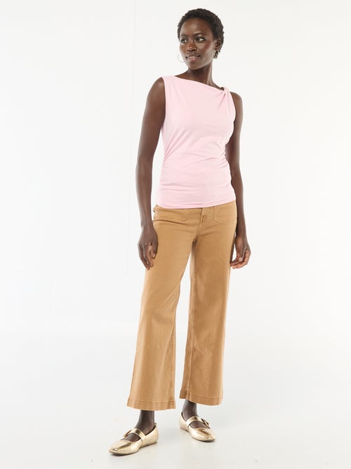 Stretch T-shirt met goudkleurige siersteen - Kiabi