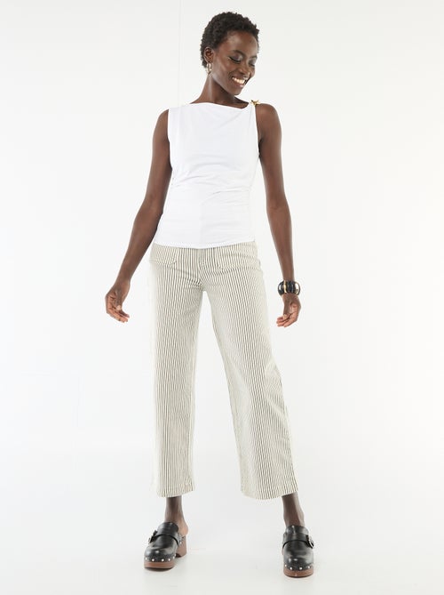 Stretch T-shirt met goudkleurige siersteen - Kiabi