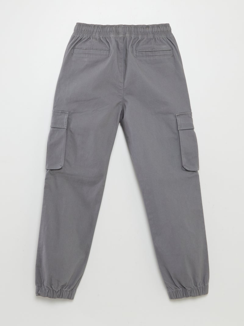 Stretchbroek met zakken GRIJS - Kiabi