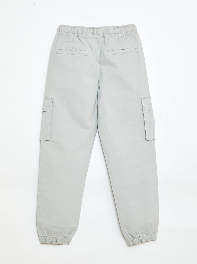 Stretchbroek met zakken Grijs - Kiabi