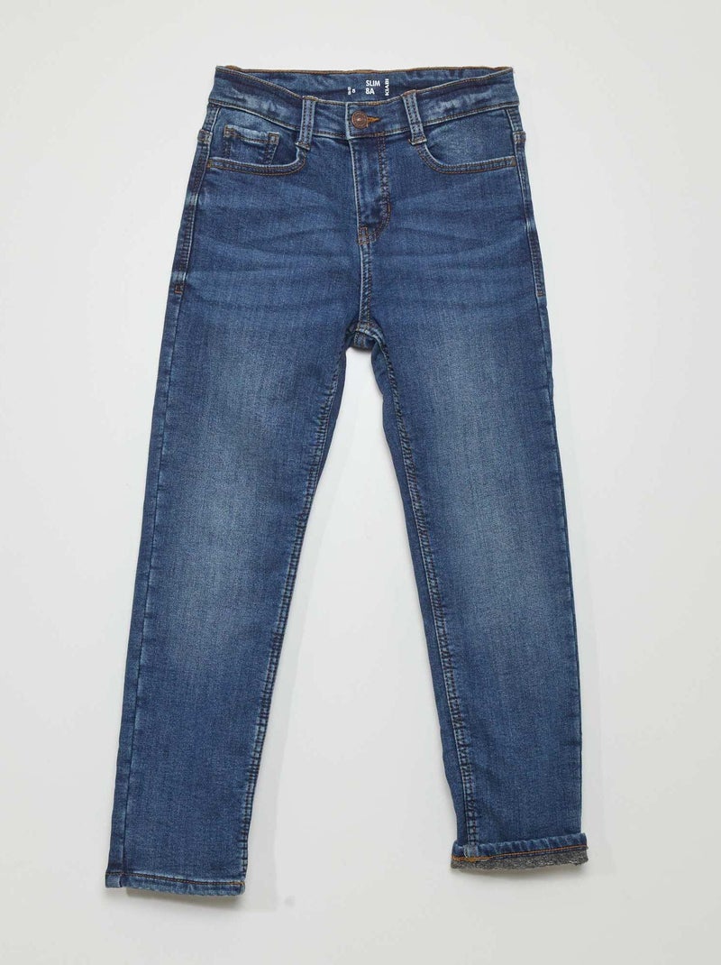 Stretchjeans met voering BLAUW - Kiabi
