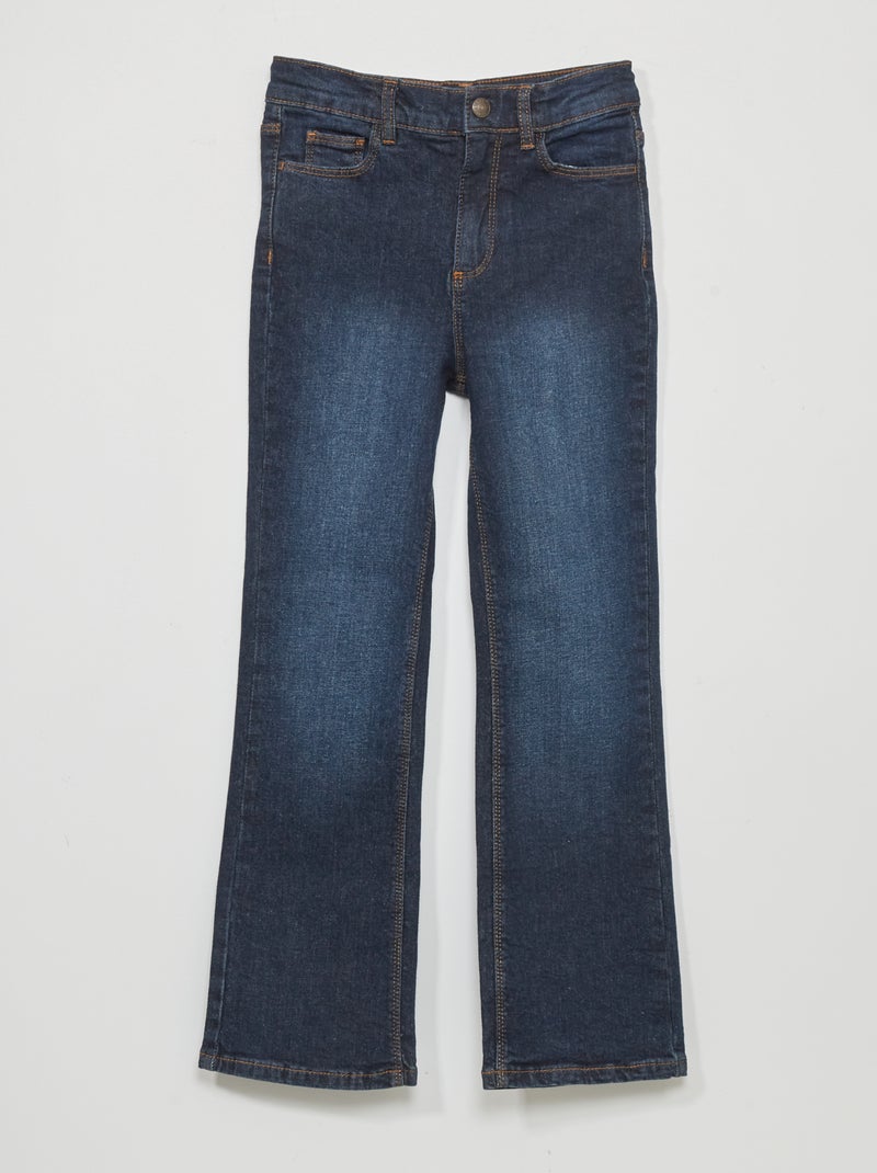 Stretchjeans met wijd uitlopende pijpen BLAUW - Kiabi