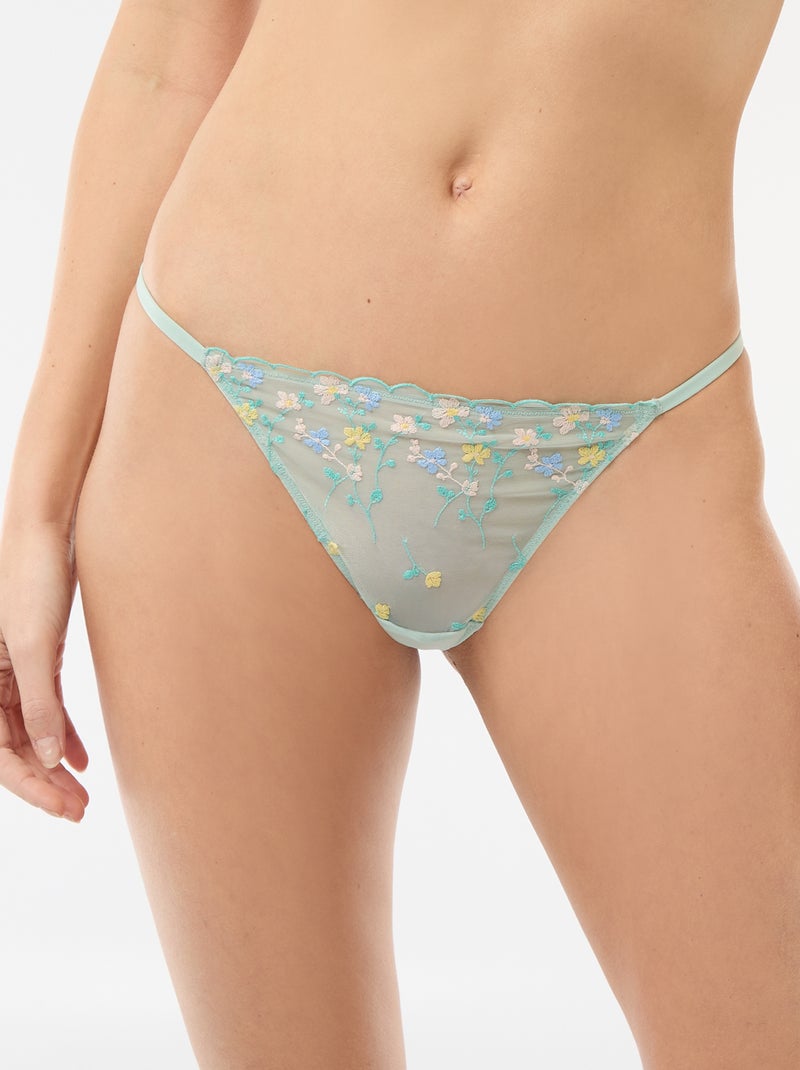 String met beugel van geborduurde tule Blauw - Kiabi