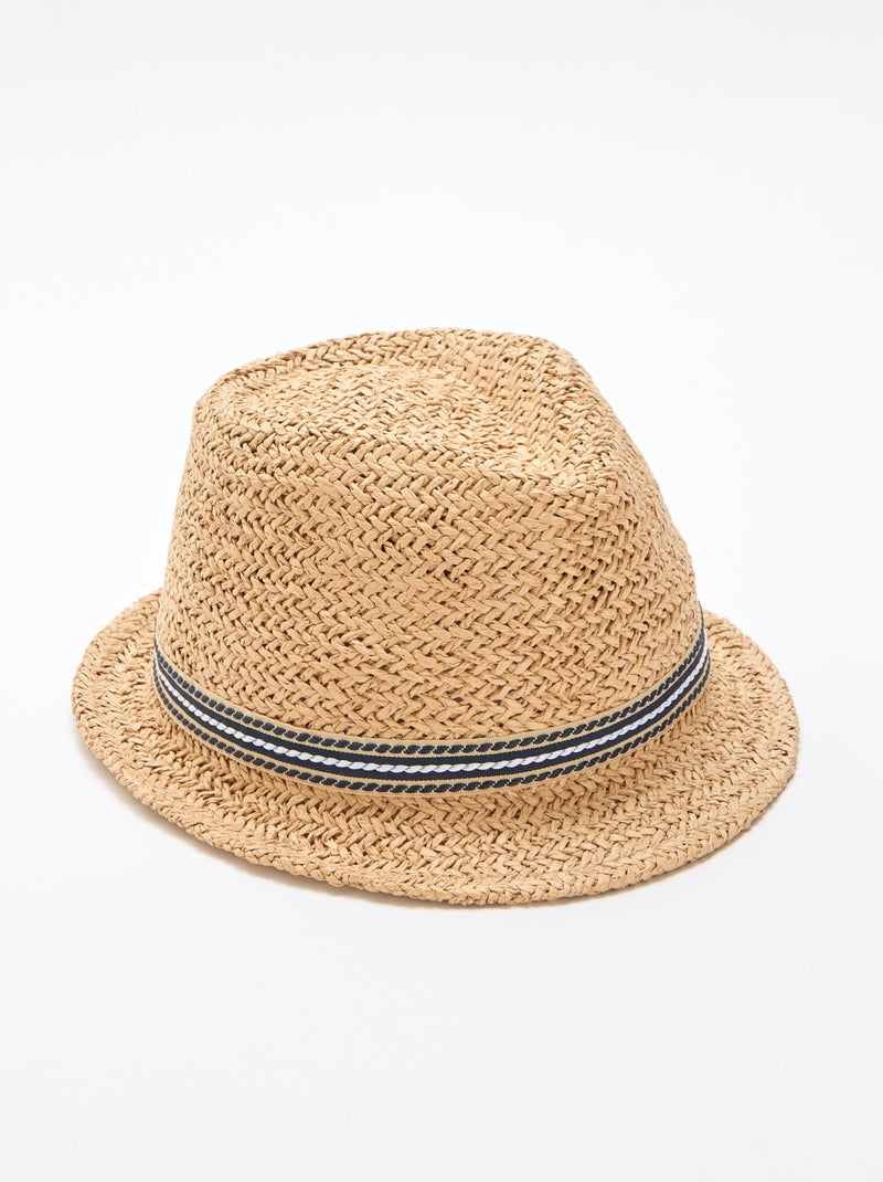 Strohoed in Borsalino-model Biege - Kiabi