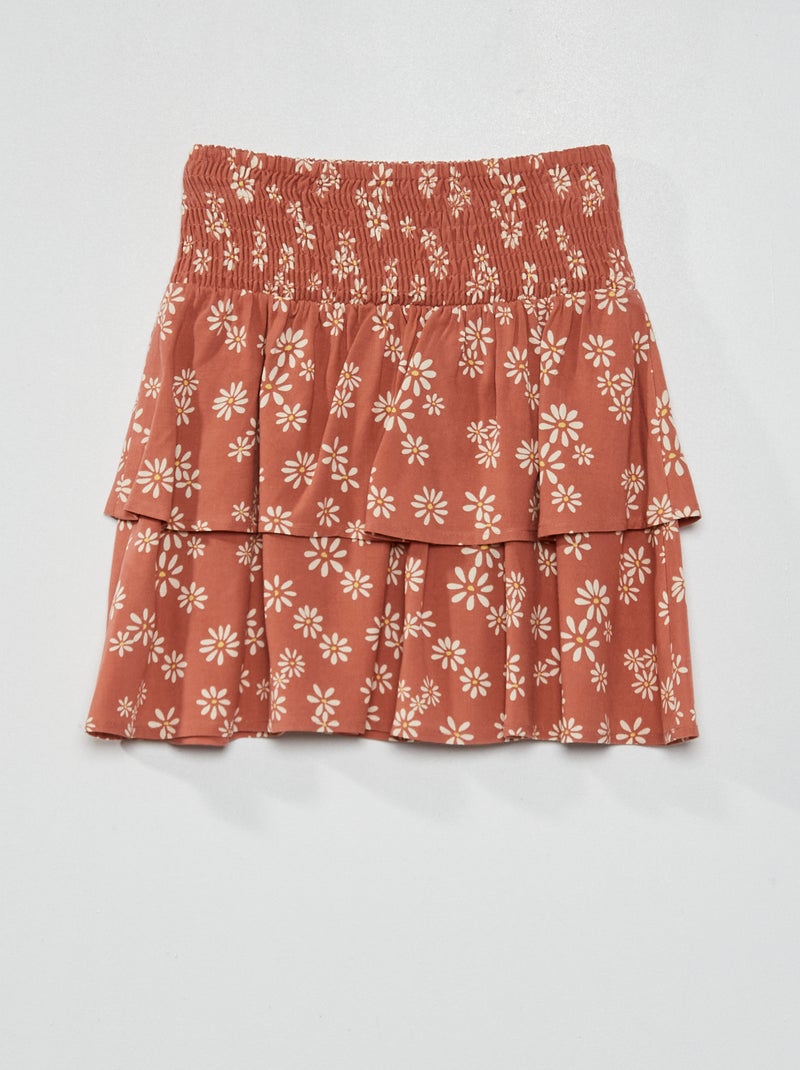 Strokenrok met gesmokte taille ROSE - Kiabi