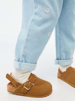 Suedine muiltjes met klittenband