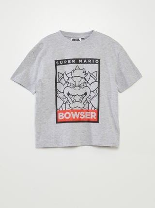 'Super Nintento'-T-shirt met 'Bowser'/'Mario'-print