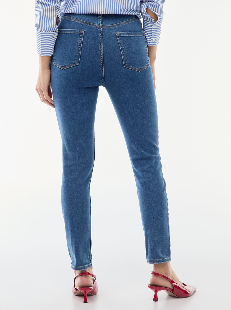 Super skinny jeans met zeer hoge taille - L28 Blauw - Kiabi