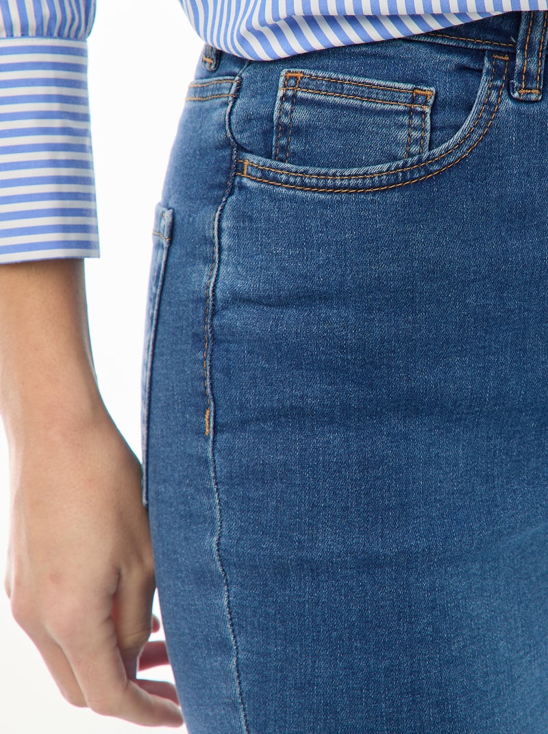 Super skinny jeans met zeer hoge taille - L28 Blauw - Kiabi
