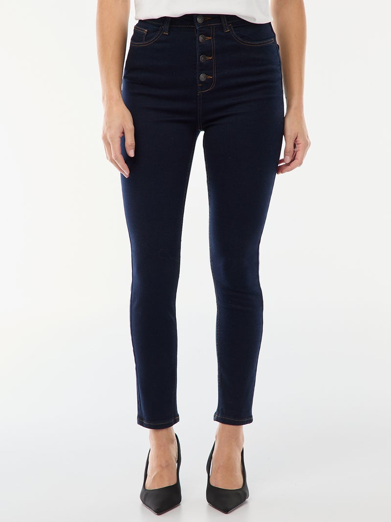 Super skinny jeans met zeer hoge taille - L28 Blauw - Kiabi