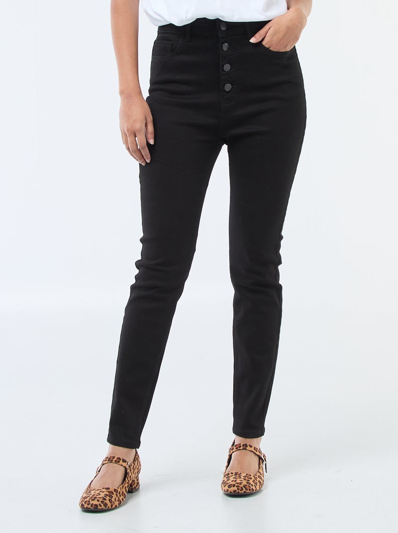 Super skinny jeans met zeer hoge taille - L28 Zwart - Kiabi