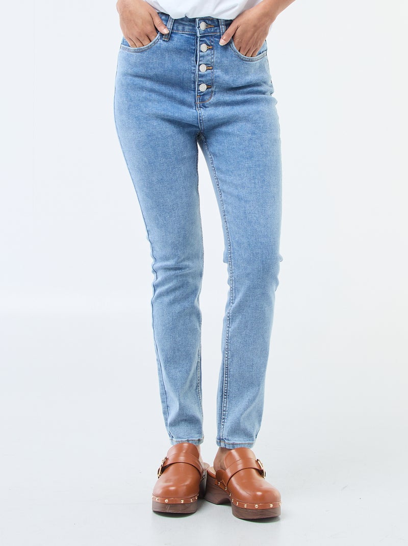 Super skinny jeans met zeer hoge taille - L32 Blauw - Kiabi