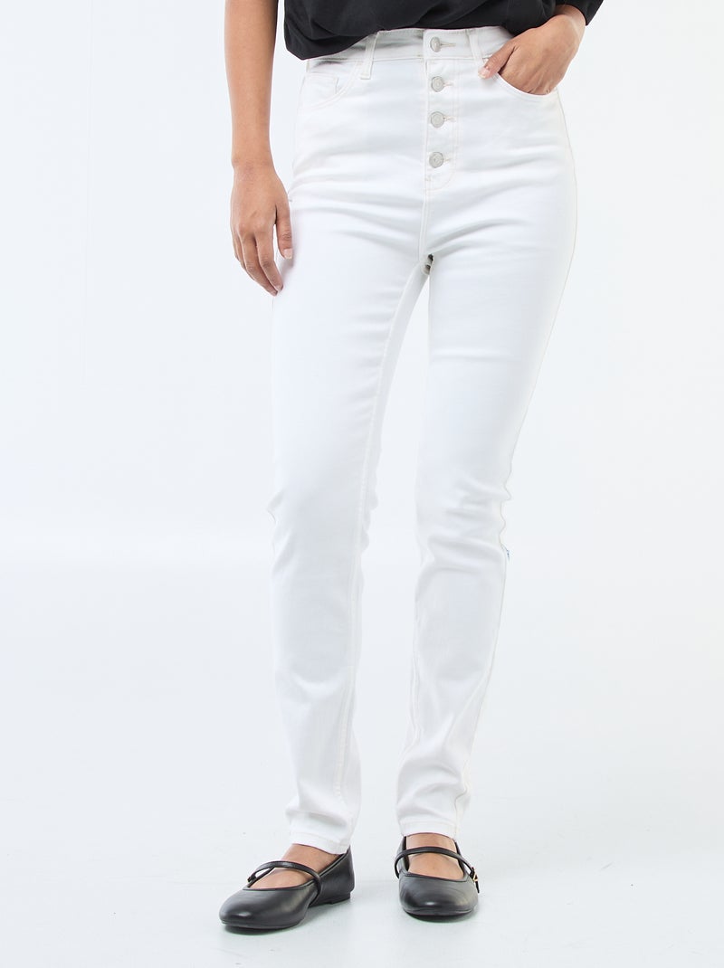 Super skinny jeans met zeer hoge taille - L32 Wit - Kiabi
