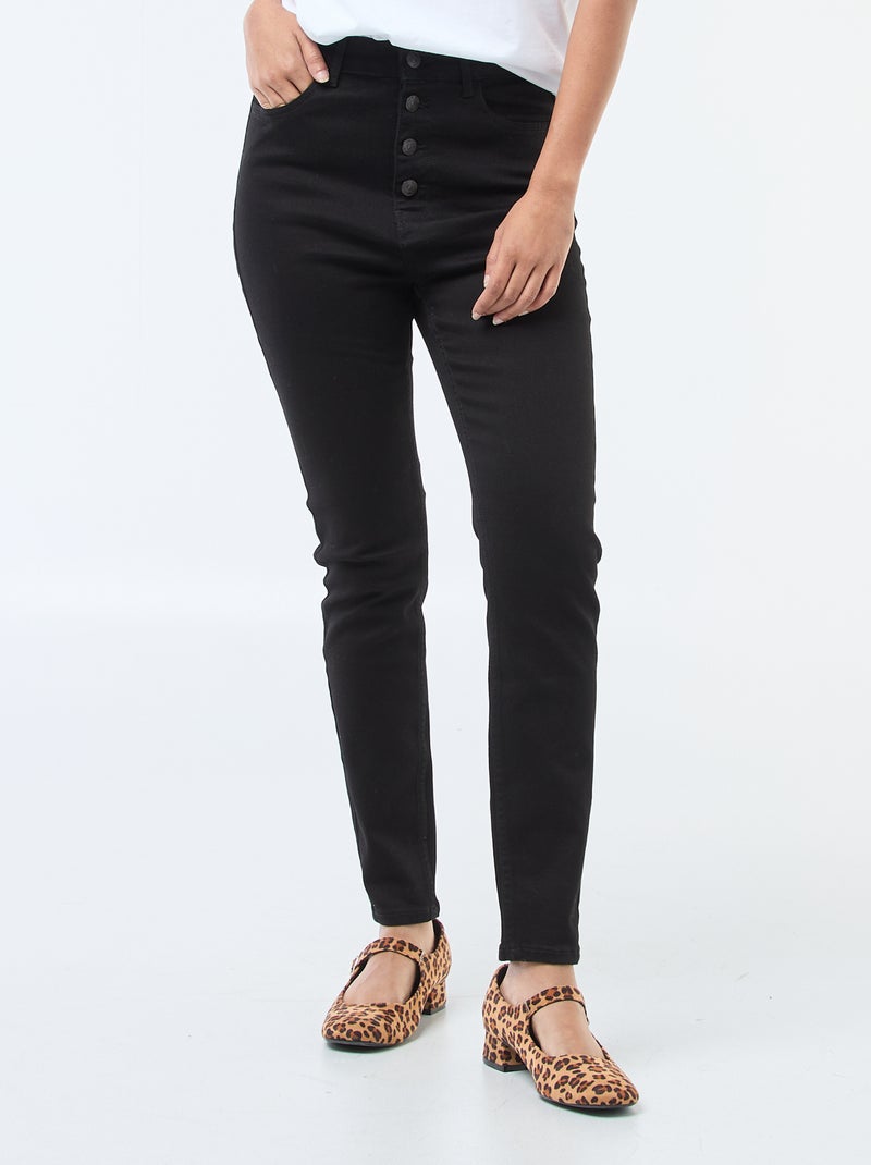 Super skinny jeans met zeer hoge taille - L32 Zwart - Kiabi