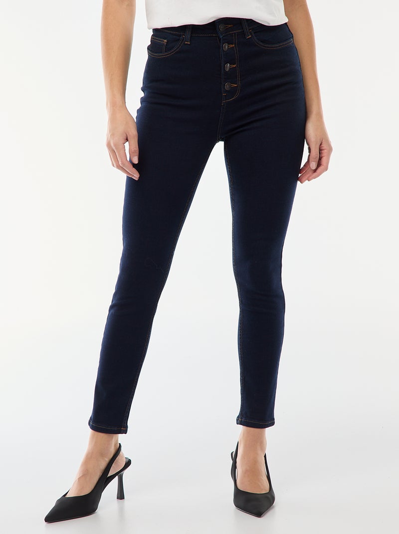 Super skinny jeans met zeer hoge taille - L34 Blauw - Kiabi