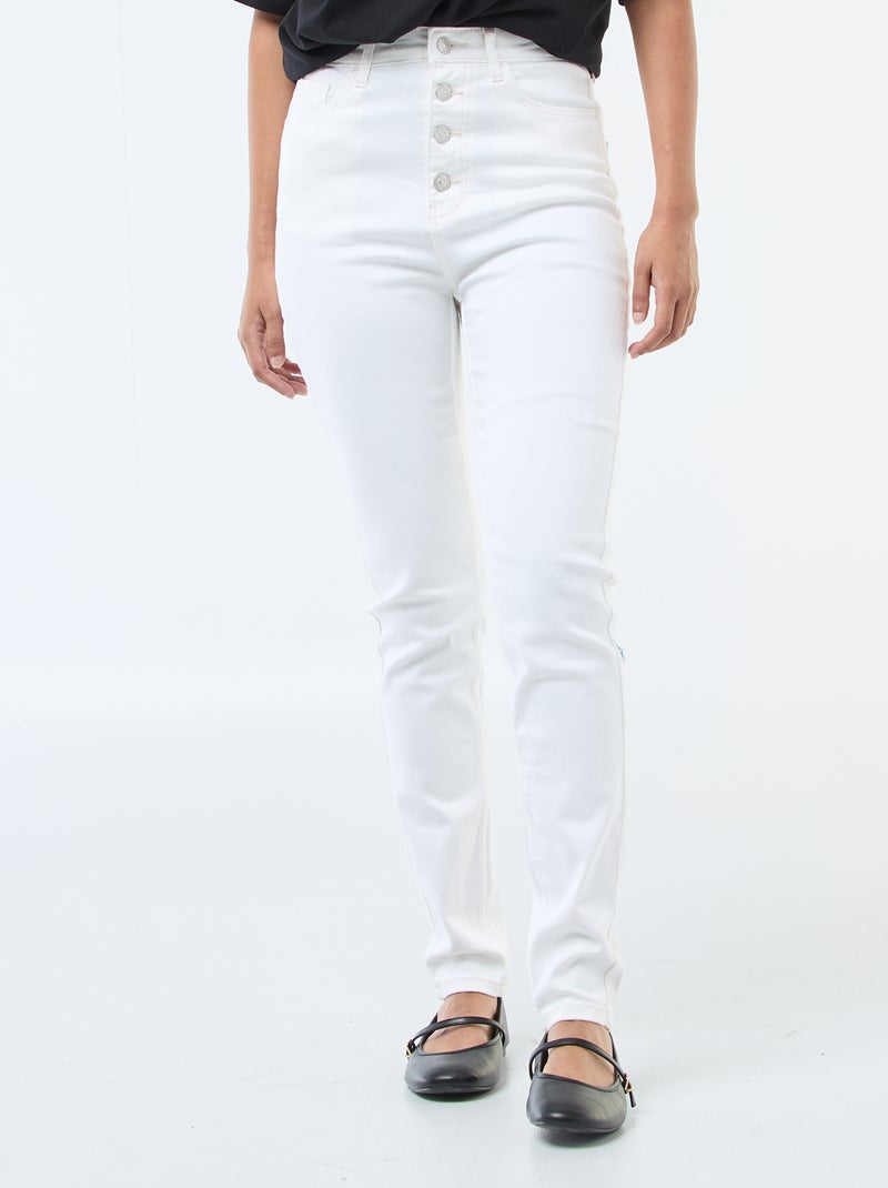 Super skinny jeans met zeer hoge taille - L34 Wit - Kiabi