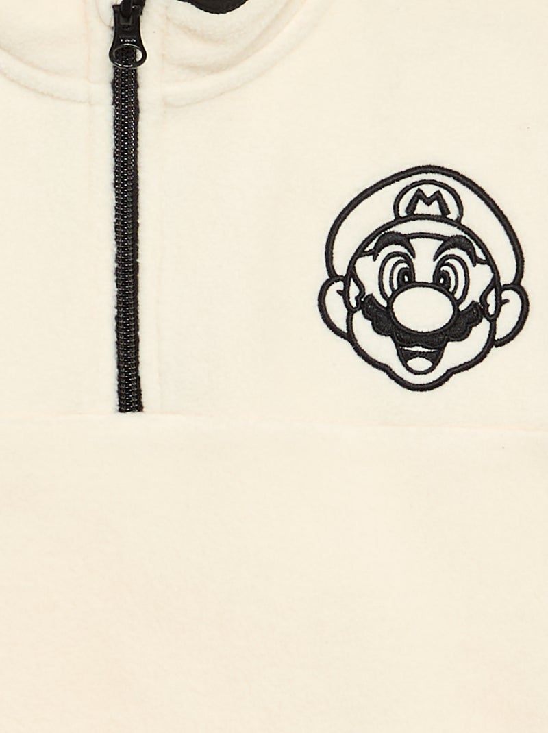 Sweat 'Mario Bros' met contrasterende banden Wit - Kiabi