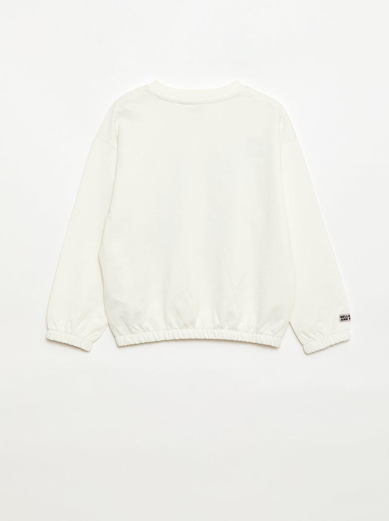 Sweater 'Hello Kitty' met prints en borduursels Wit - Kiabi