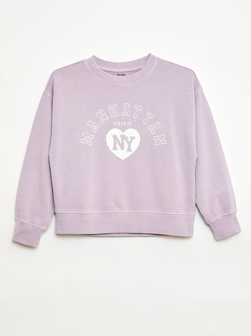 Sweater in campusstijl Paars - Kiabi