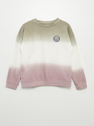 Sweater in french terry met tie-dyeprint