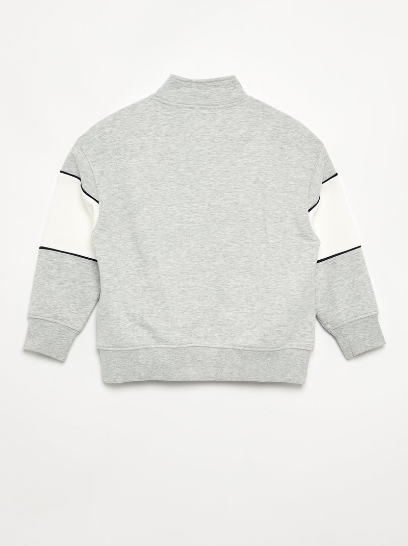 Sweater met brede contrasterende band Grijs - Kiabi