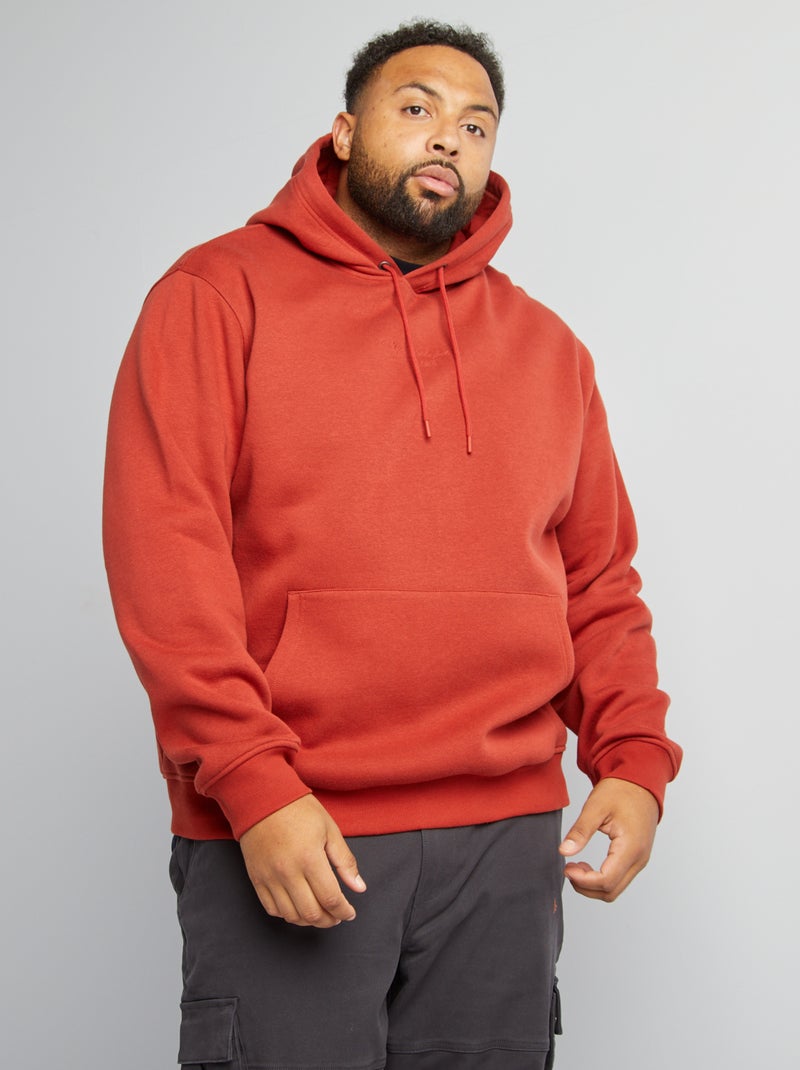 Sweater met capuchon en geborduurd opschrift ROOD - Kiabi