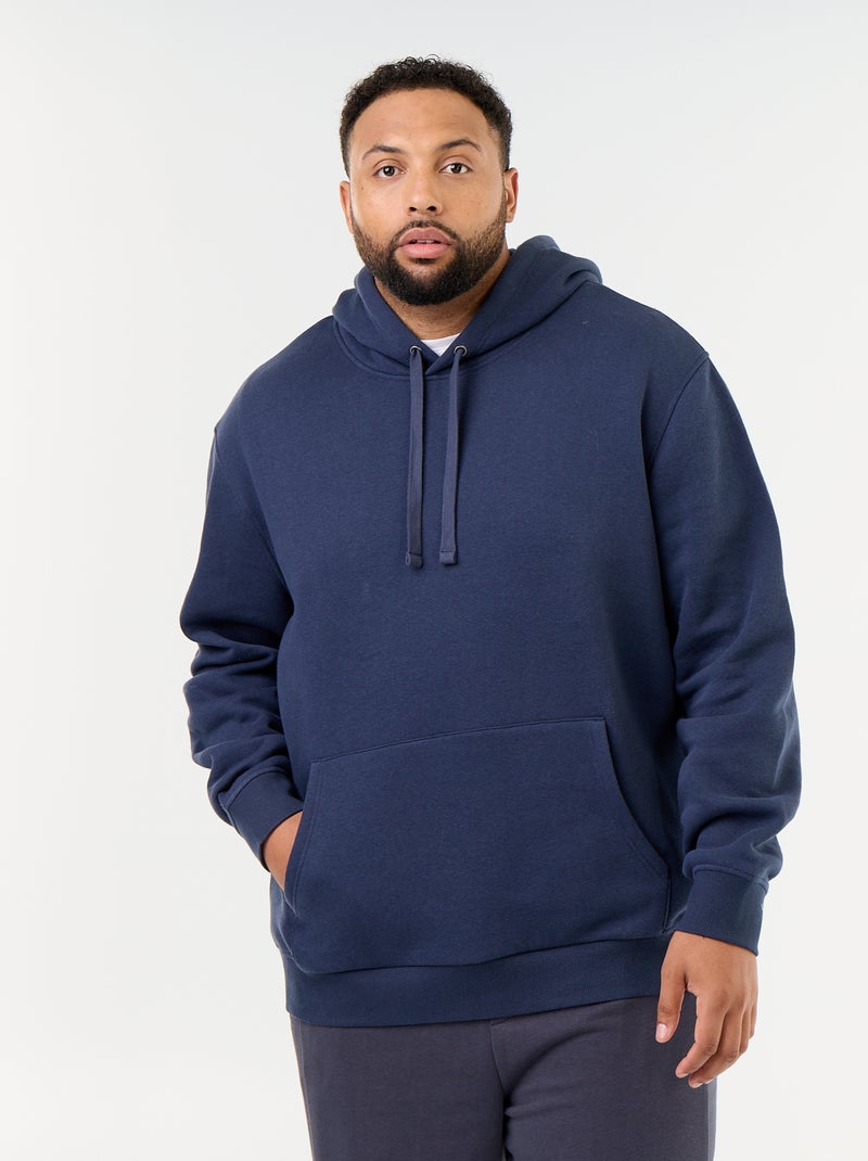 Sweater met capuchon en kangoeroezak Blauw - Kiabi