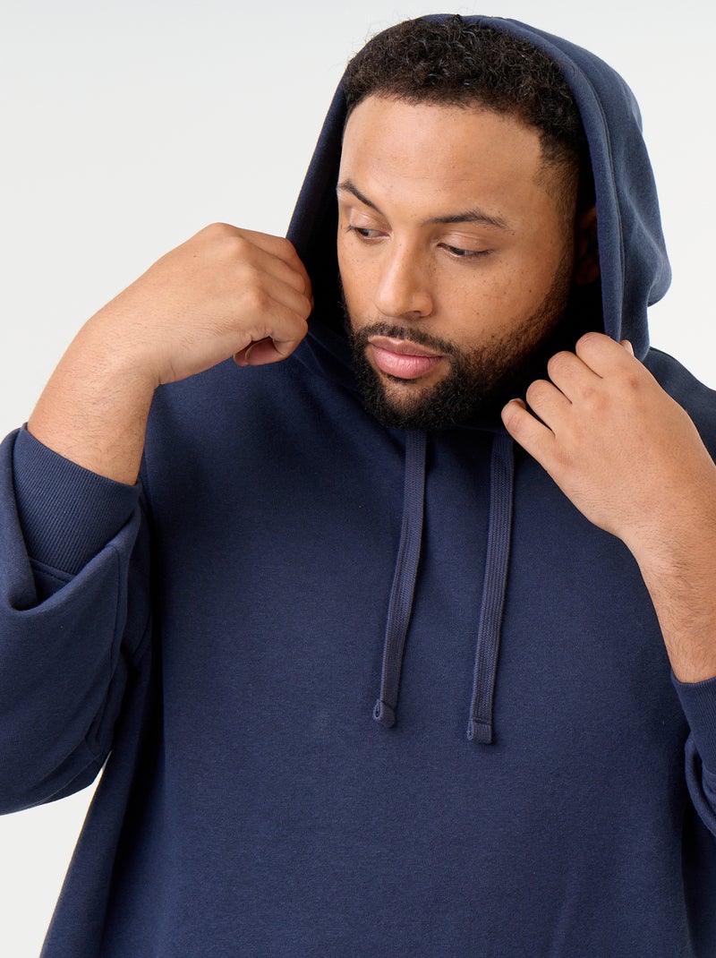 Sweater met capuchon en kangoeroezak Blauw - Kiabi