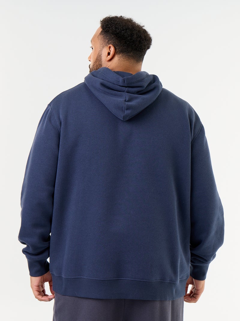 Sweater met capuchon en kangoeroezak Blauw - Kiabi
