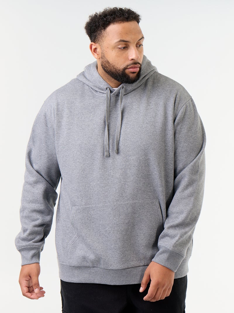 Sweater met capuchon en kangoeroezak Grijs - Kiabi
