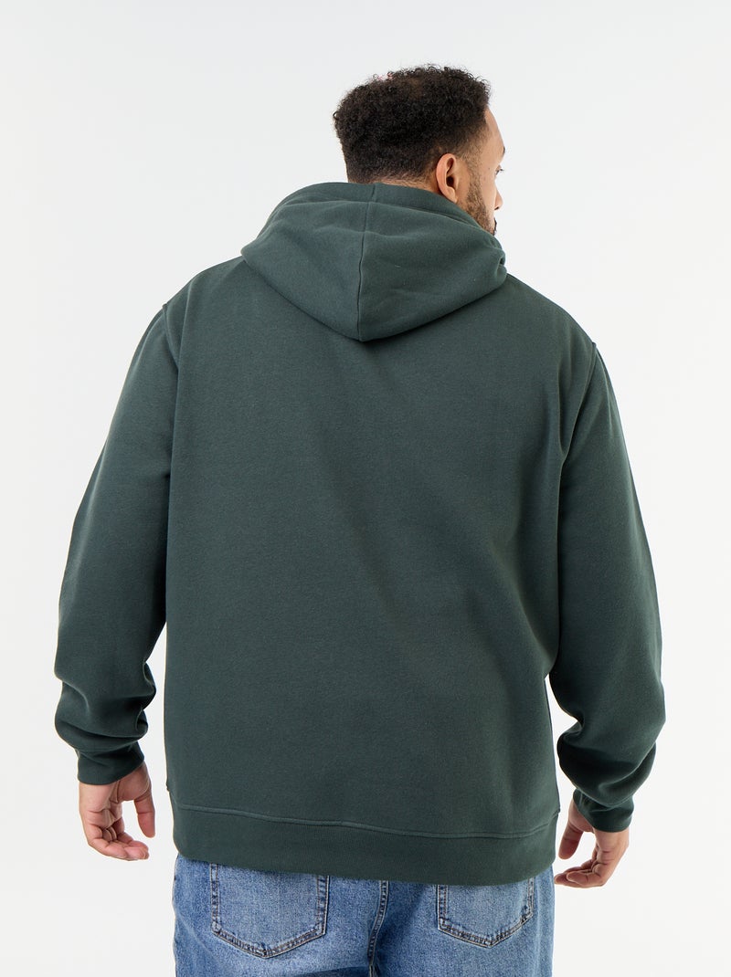 Sweater met capuchon en kangoeroezak Groen - Kiabi
