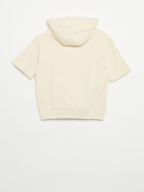 Sweater met capuchon en korte mouwen - Kiabi