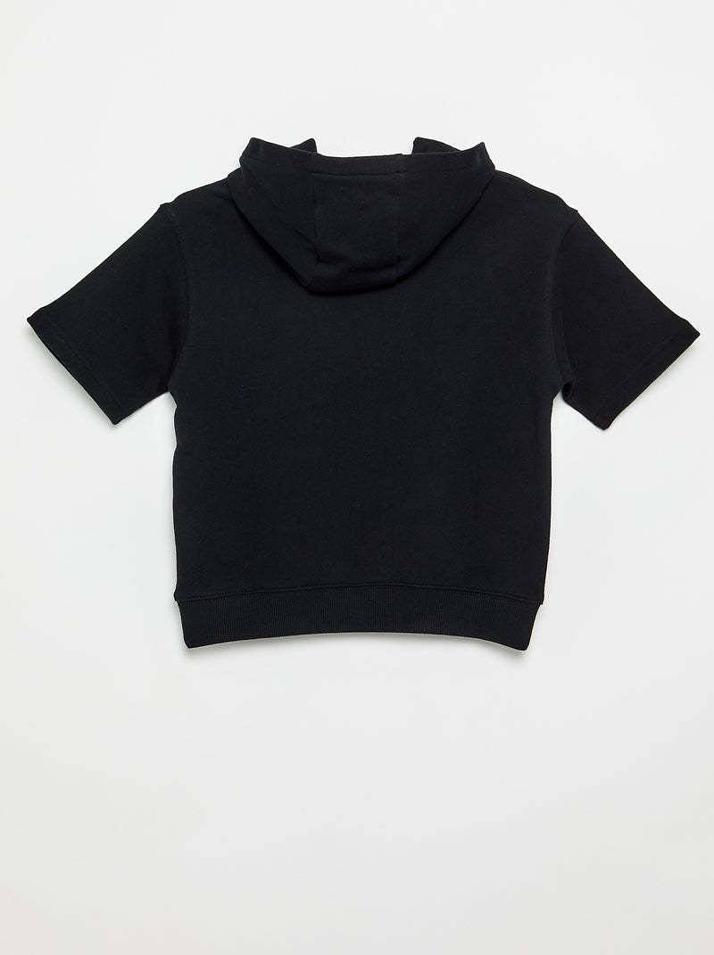 Sweater met capuchon en korte mouwen Zwart - Kiabi