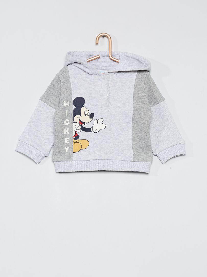 Sweater met capuchon en 'Mickey'-print GRIJS - Kiabi