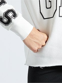 Sweater met capuchon en print - Kiabi