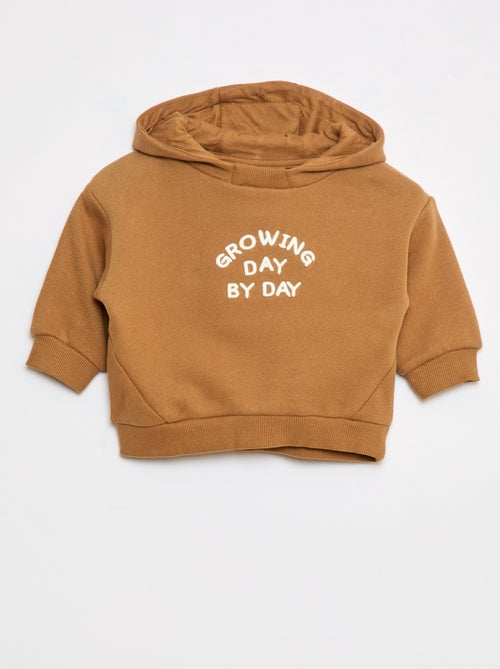 Sweater met capuchon van lichte joggingstof met origineel detail op het voorpand - Kiabi