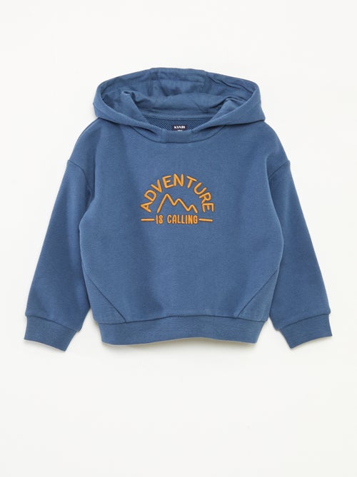 Sweater met capuchon van lichte joggingstof met origineel detail op het voorpand - Kiabi