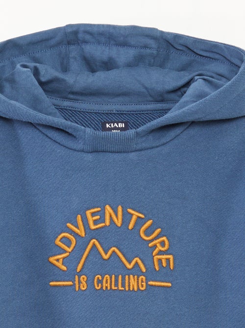 Sweater met capuchon van lichte joggingstof met origineel detail op het voorpand - Kiabi