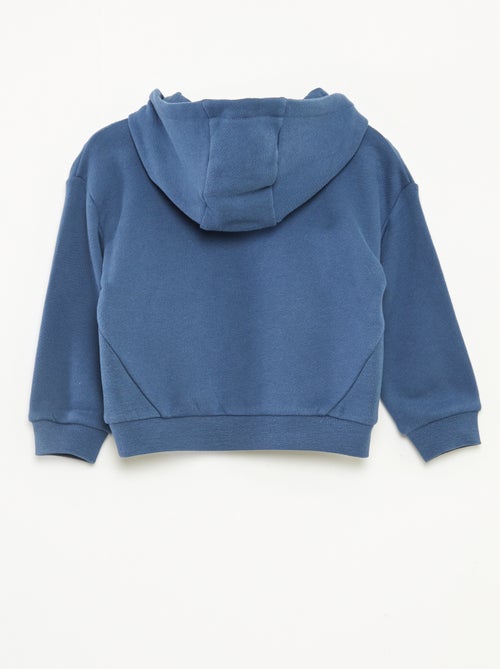 Sweater met capuchon van lichte joggingstof met origineel detail op het voorpand - Kiabi